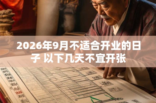 2026年9月不适合开业的日子 以下几天不宜开张 2026年9月不适合开业的日子 以下几天不宜开张
