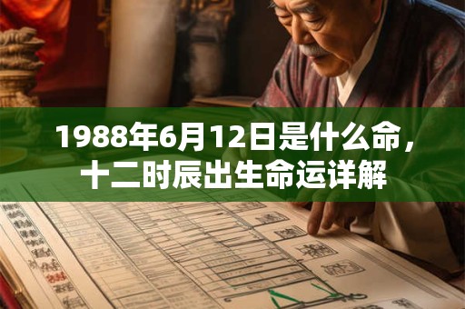 1988年6月12日是什么命，十二时辰出生命运详解