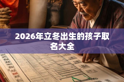2026年立冬出生的孩子取名大全
