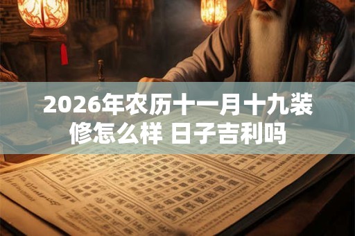 2026年农历十一月十九装修怎么样 日子吉利吗 2026年农历十一月十九装修怎么样 日子吉利吗