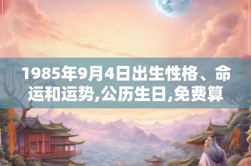 1985年9月4日出生性格、命运和运势,公历生日,免费算命