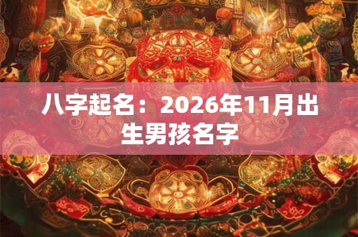 八字起名:2026年11月出生男孩名字 八字起名:2026年11月出生男孩名字