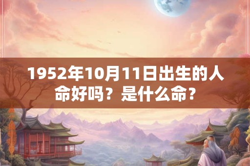 1952年10月11日出生的人命好吗？是什么命？