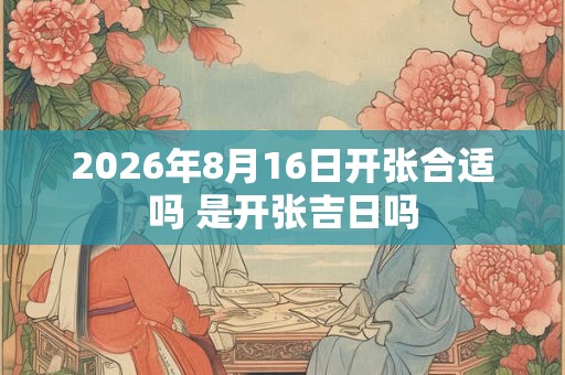 2026年8月16日开张合适吗 是开张吉日吗