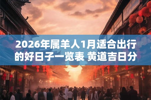 2026年属羊人1月适合出行的好日子一览表 黄道吉日分析