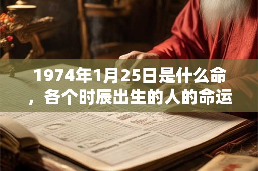 1974年1月25日是什么命,各个时辰出生的人的命运 1974年1月25日是什么命,各个时辰出生的人的命运