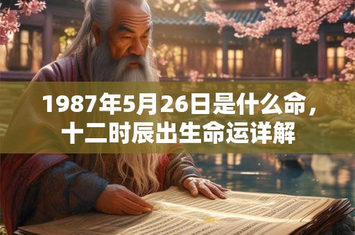 1987年5月26日是什么命,十二时辰出生命运详解 1987年5月26日是什么命,十二时辰出生命运详解