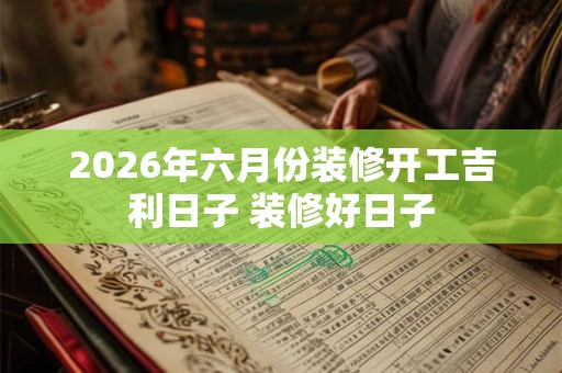2026年六月份装修开工吉利日子 装修好日子