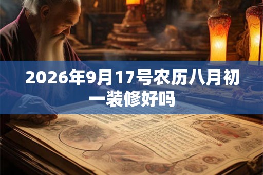 2026年9月17号农历八月初一装修好吗