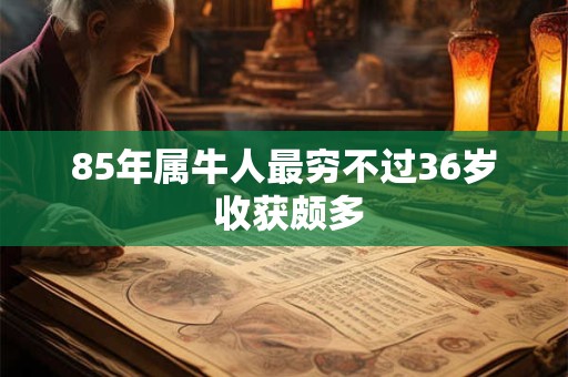 85年属牛人最穷不过36岁 收获颇多