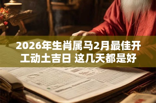2026年生肖属马2月最佳开工动土吉日 这几天都是好日子 2026年生肖属马2月最佳开工动土吉日 这几天都是好日子