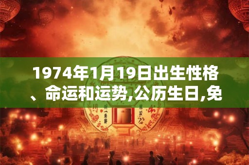 1974年1月19日出生性格、命运和运势,公历生日,免费算命