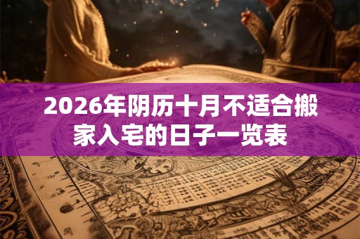 2026年阴历十月不适合搬家入宅的日子一览表 2026年阴历十月不适合搬家入宅的日子一览表