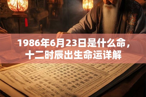 1986年6月23日是什么命,十二时辰出生命运详解 1986年6月23日是什么命,十二时辰出生命运详解