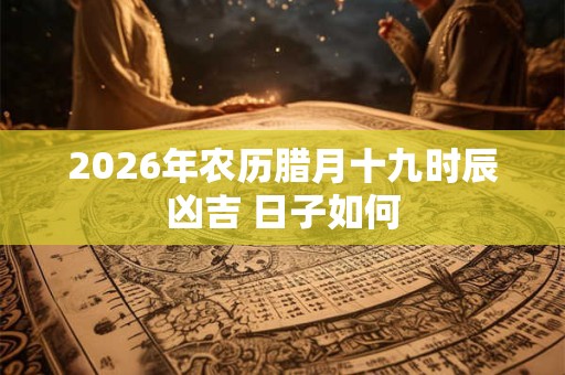 2026年农历腊月十九时辰凶吉 日子如何