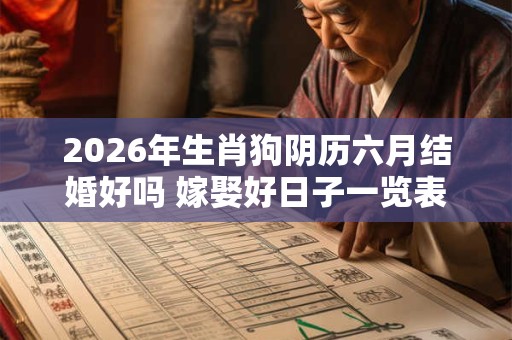 2026年生肖狗阴历六月结婚好吗 嫁娶好日子一览表