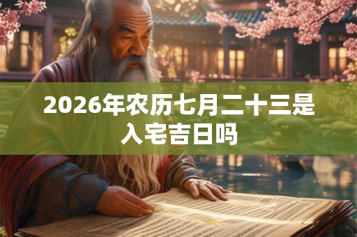 2026年农历七月二十三是入宅吉日吗