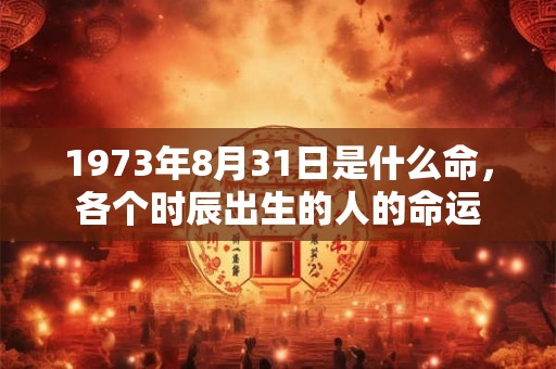 1973年8月31日是什么命,各个时辰出生的人的命运 1973年8月31日是什么命,各个时辰出生的人的命运