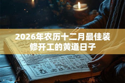 2026年农历十二月最佳装修开工的黄道日子 2026年农历十二月最佳装修开工的黄道日子