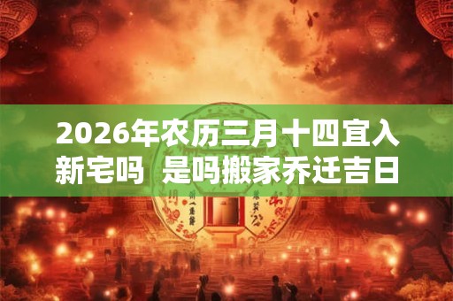 2026年农历三月十四宜入新宅吗  是吗搬家乔迁吉日