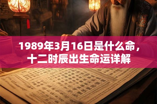1989年3月16日是什么命,十二时辰出生命运详解 1989年3月16日是什么命,十二时辰出生命运详解