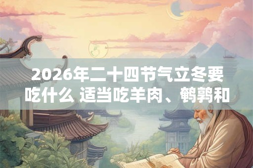 2026年二十四节气立冬要吃什么 适当吃羊肉、鹌鹑和海参 2026年二十四节气立冬要吃什么 适当吃羊肉、鹌鹑和海参