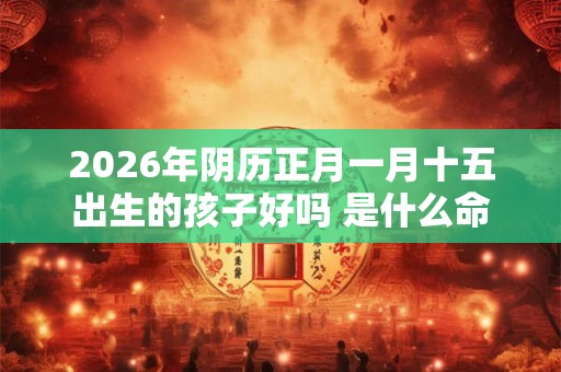 2026年阴历正月一月十五出生的孩子好吗 是什么命 2026年阴历正月一月十五出生的孩子好吗 是什么命