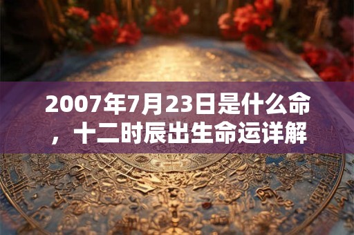 2007年7月23日是什么命,十二时辰出生命运详解 2007年7月23日是什么命,十二时辰出生命运详解