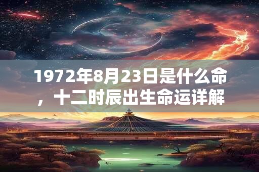 1972年8月23日是什么命，十二时辰出生命运详解
