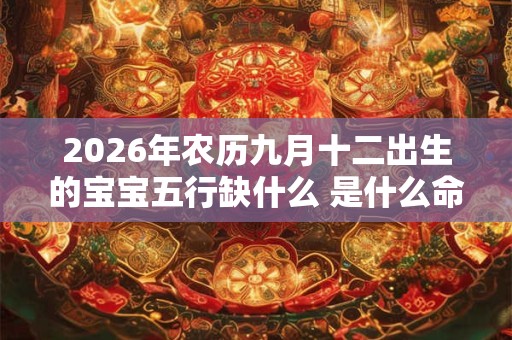 2026年农历九月十二出生的宝宝五行缺什么 是什么命 2026年农历九月十二出生的宝宝五行缺什么 是什么命