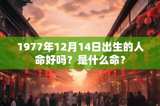 1977年12月14日出生的人命好吗?是什么命? 1977年12月14日出生的人命好吗?是什么命?