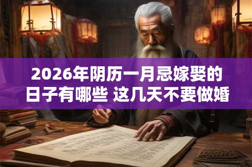 2026年阴历一月忌嫁娶的日子有哪些 这几天不要做婚嫁