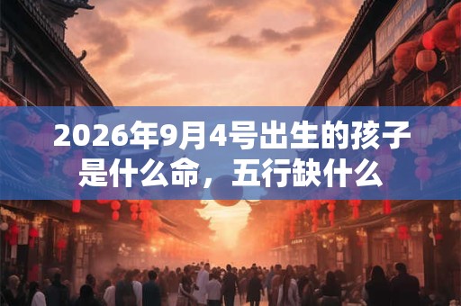 2026年9月4号出生的孩子是什么命,五行缺什么 2026年9月4号出生的孩子是什么命,五行缺什么