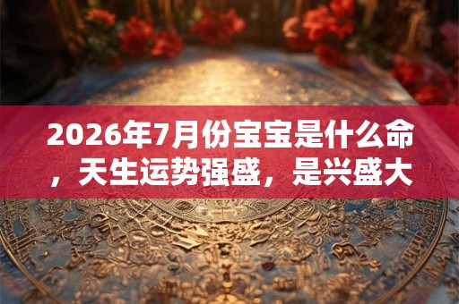 2026年7月份宝宝是什么命,天生运势强盛,是兴盛大旺的命格 2026年7月份宝宝是什么命,天生运势强盛,是兴盛大旺的命格