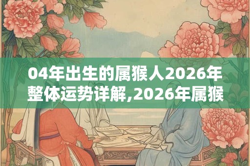 04年出生的属猴人2026年整体运势详解,2026年属猴运势好吗? 04年出生的属猴人2026年整体运势详解,2026年属猴运势好吗?