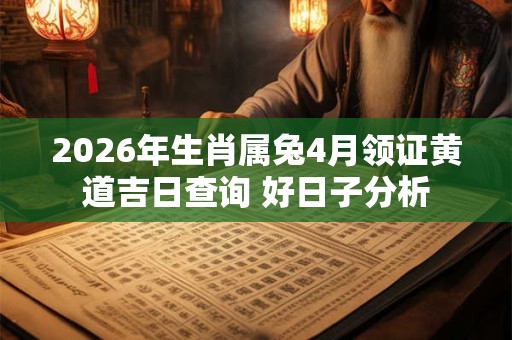 2026年生肖属兔4月领证黄道吉日查询 好日子分析 2026年生肖属兔4月领证黄道吉日查询 好日子分析