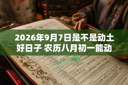 2026年9月7日是不是动土好日子 农历八月初一能动土吗 2026年9月7日是不是动土好日子 农历八月初一能动土吗