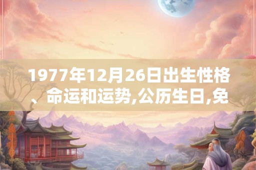 1977年12月26日出生性格、命运和运势,公历生日,免费算命 1977年12月26日出生性格、命运和运势,公历生日,免费算命