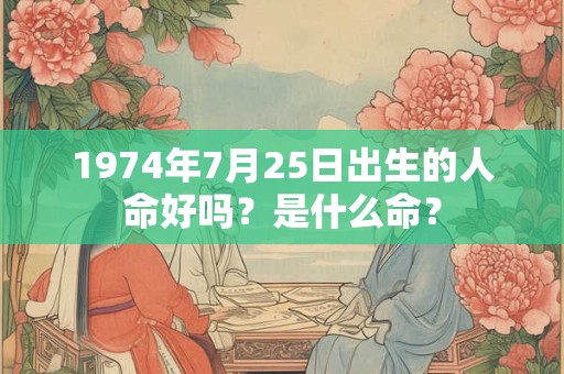 1974年7月25日出生的人命好吗？是什么命？