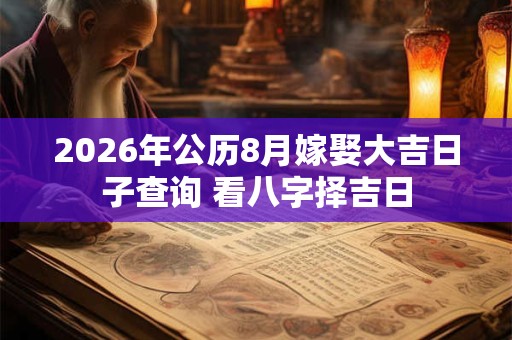 2026年公历8月嫁娶大吉日子查询 看八字择吉日