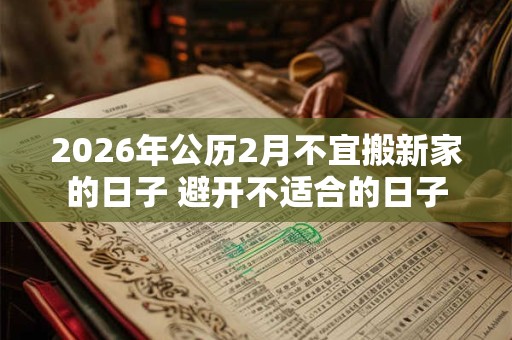 2026年公历2月不宜搬新家的日子 避开不适合的日子