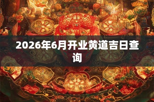 2026年6月开业黄道吉日查询 2026年6月开业黄道吉日查询