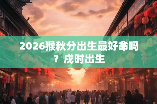 2026猴秋分出生最好命吗？戌时出生