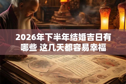 2026年下半年结婚吉日有哪些 这几天都容易幸福 2026年下半年结婚吉日有哪些 这几天都容易幸福