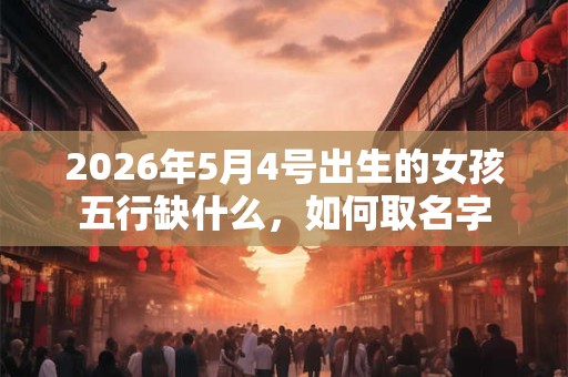 2026年5月4号出生的女孩五行缺什么，如何取名字