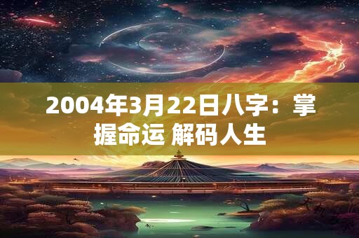 2004年3月22日八字:掌握命运 解码人生 2004年3月22日八字:掌握命运 解码人生