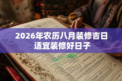 2026年农历八月装修吉日 适宜装修好日子 2026年农历八月装修吉日 适宜装修好日子
