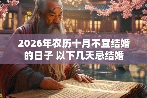 2026年农历十月不宜结婚的日子 以下几天忌结婚 2026年农历十月不宜结婚的日子 以下几天忌结婚
