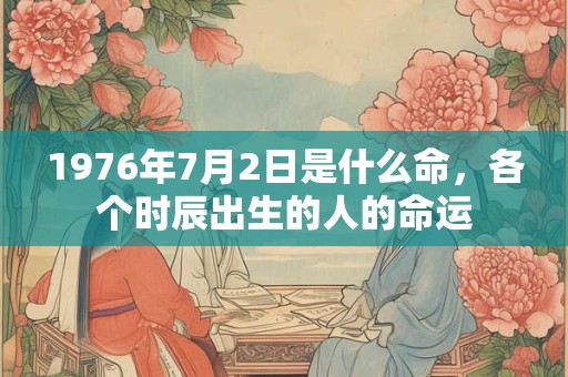 1976年7月2日是什么命，各个时辰出生的人的命运