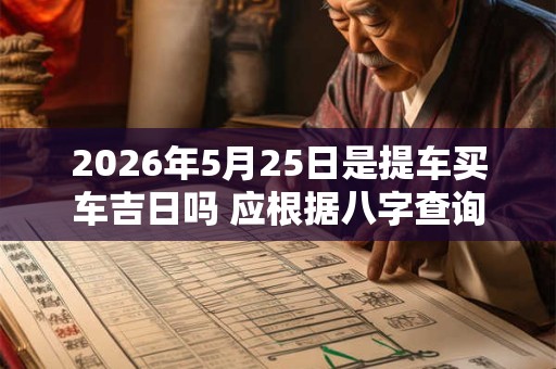 2026年5月25日是提车买车吉日吗 应根据八字查询 2026年5月25日是提车买车吉日吗 应根据八字查询